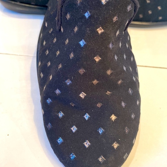 Aerosoles black fabric loafers with gunmetal studs. Padded. Traction soles. 8.5 - Picture 2 of 9